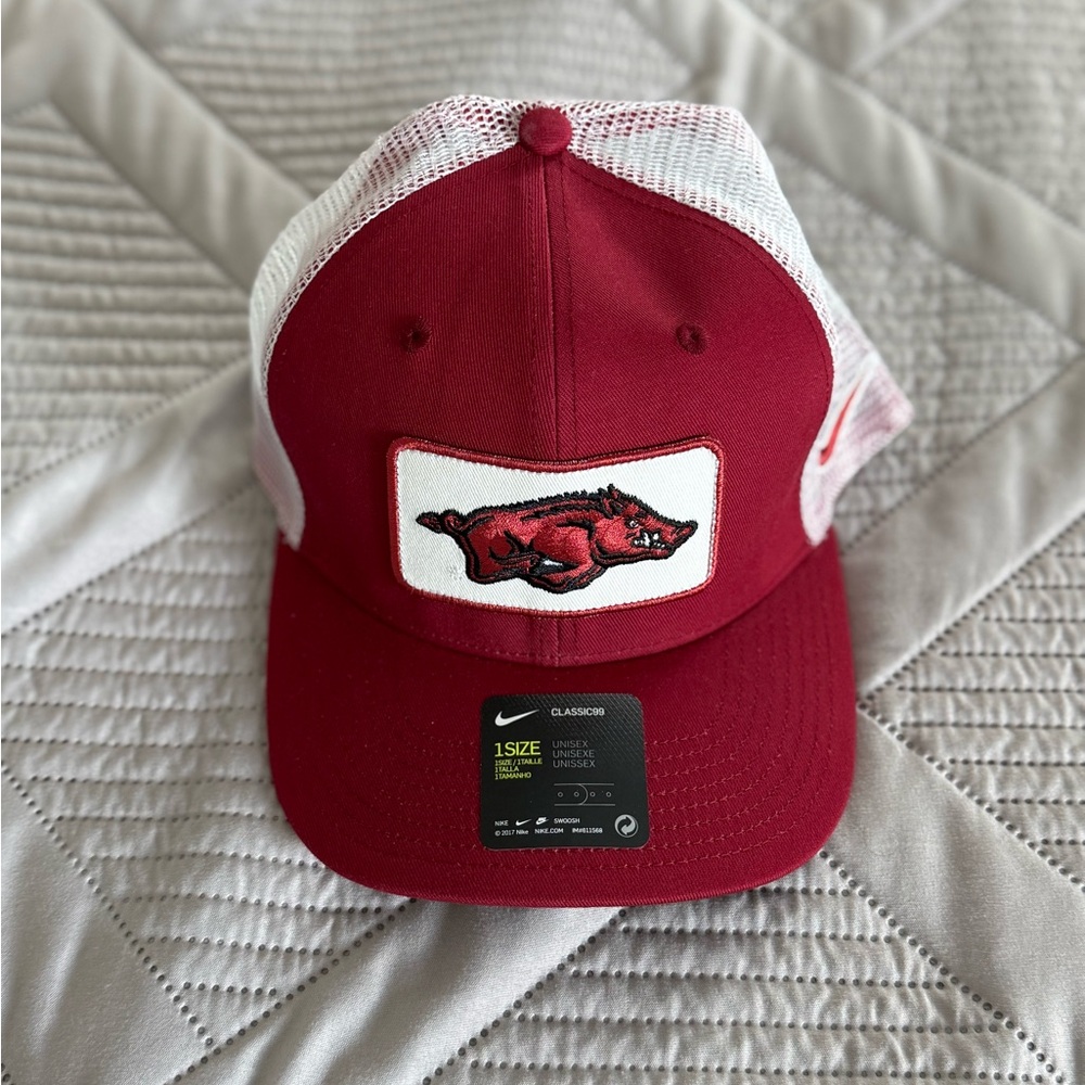 Nike Arkansas Razorbacks Red and White Cap with Logo